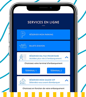 Ecran service en ligne application mobile