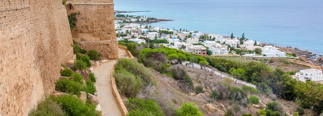 Tunis vue des remparts sur la mer