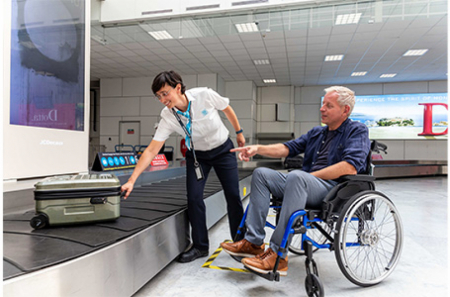 Arrivée aéroport Nice Côte d'Azur assistance PMR